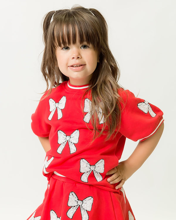 Red & White Bows Top