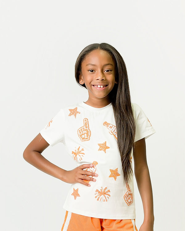 Orange And White Cheer Shirt