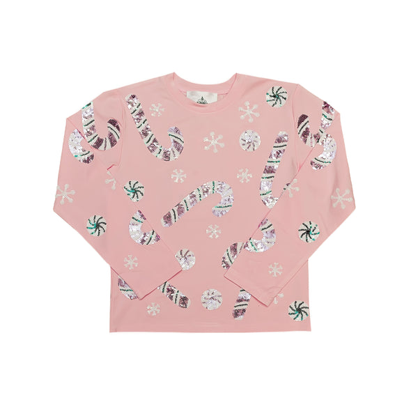 Candy Cane L/S Shirt- Pink