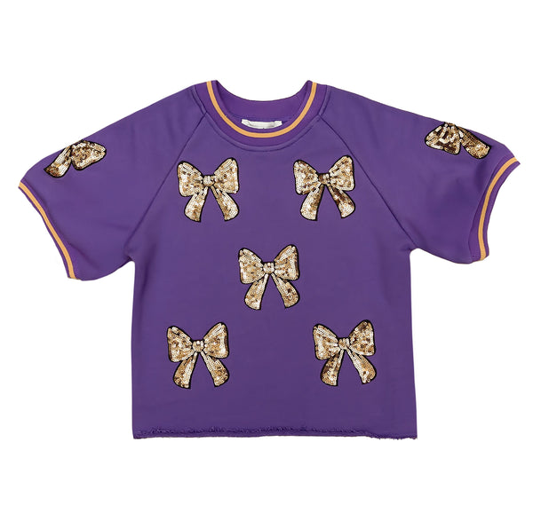 Purple & Gold Bows Top