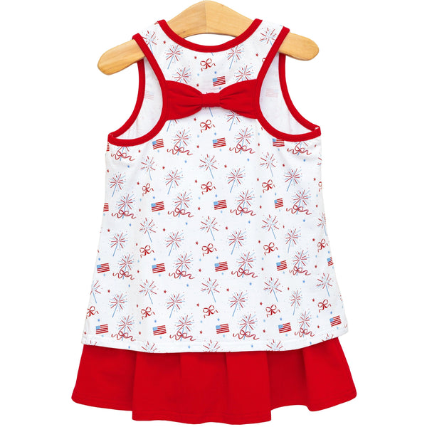 Fireworks and Freedom Bow Back Skort Set