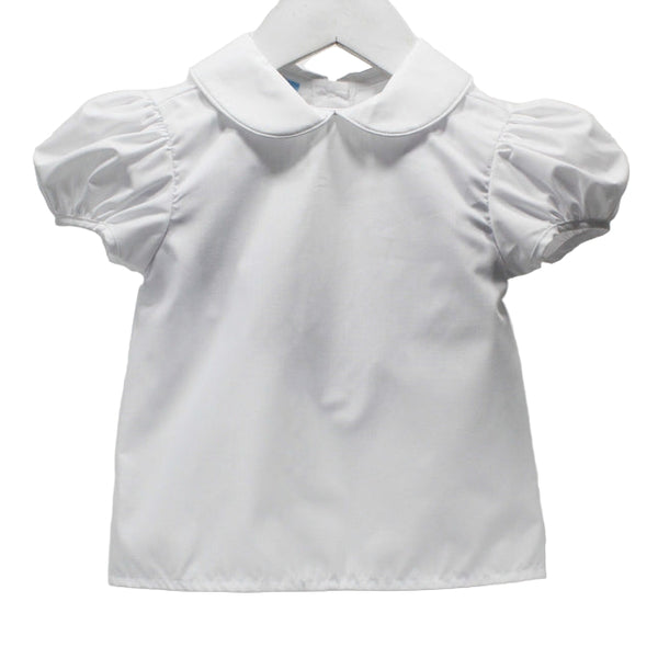 Peter Pan Collar SS Shirt- White