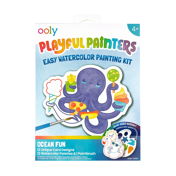 Playful Painters: Easy Watercolor Painting Kit- Ocean Pals (25 PC Set)