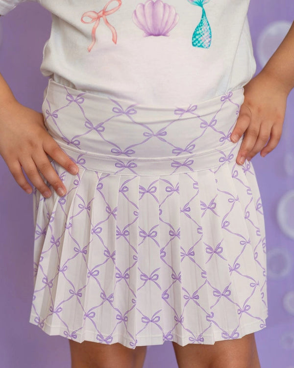 Lavender Bow Trellis Athletic Skort