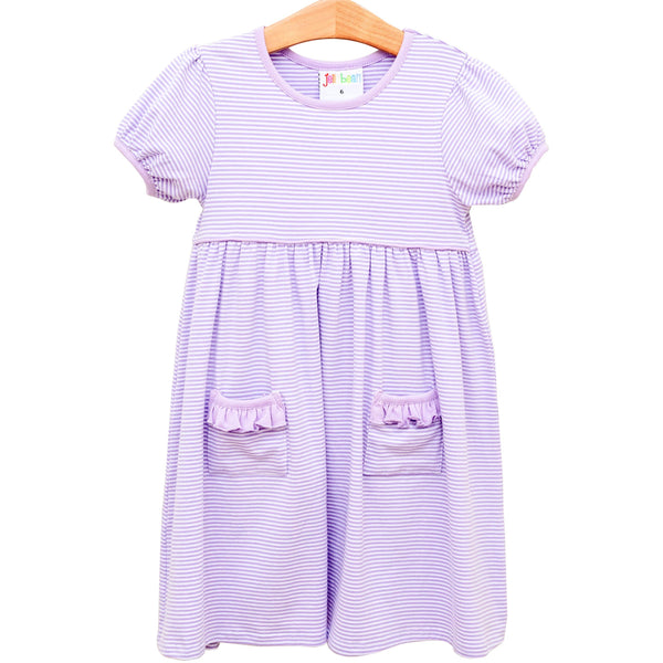 Kate Dress- Lavender Stripe