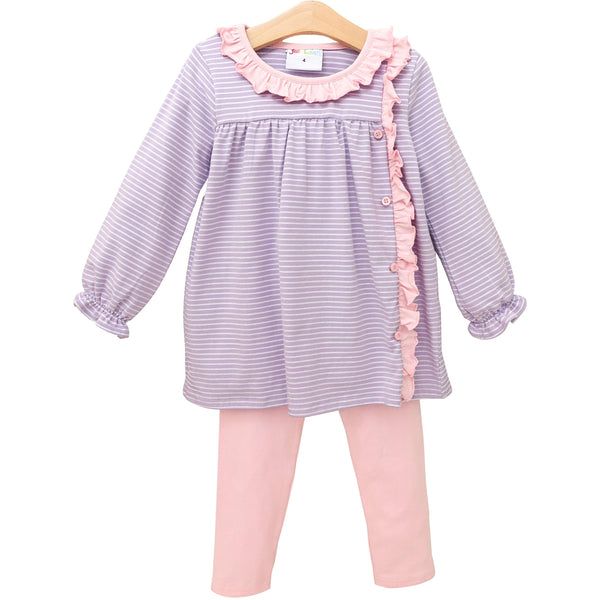 Clara Pant Set - Purple Stripe/Pink