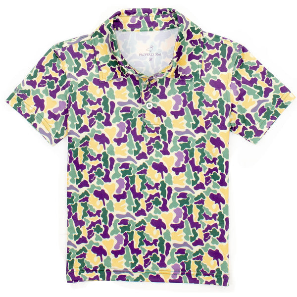 Inlet Polo- Mardi Gras Camo