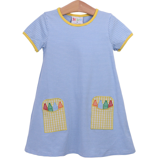 Crayon Pocket Applique Dress