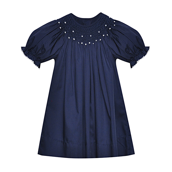 Savannah Bishop Dress- Navy