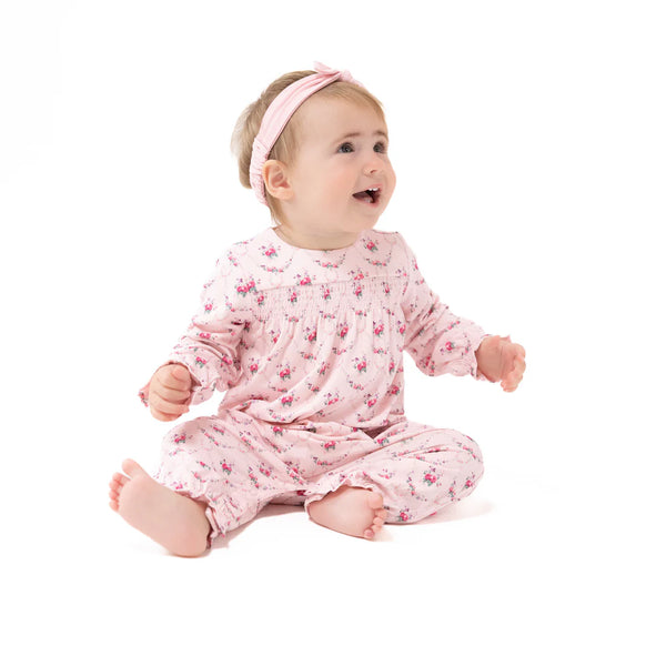 Rose Garden Trellis Smocked Romper