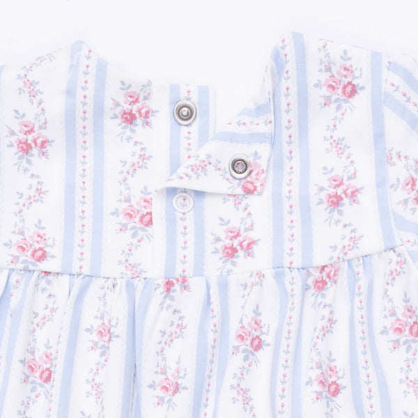 Anna Floral Stripe Smocked Romper