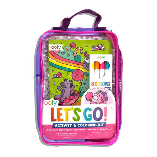 Let's Go!: Activity & Coloring Kit- Unicorn Candy Town