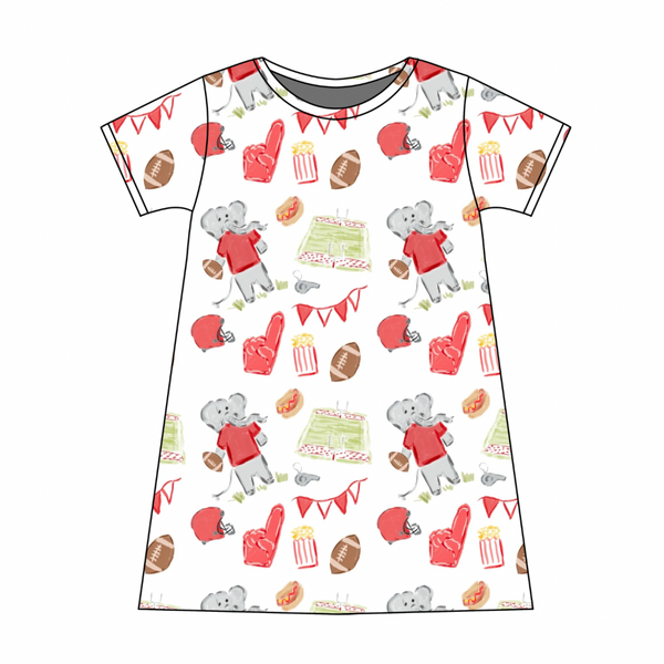 Charlotte Play Dress- Game Day Dawgs Elephant