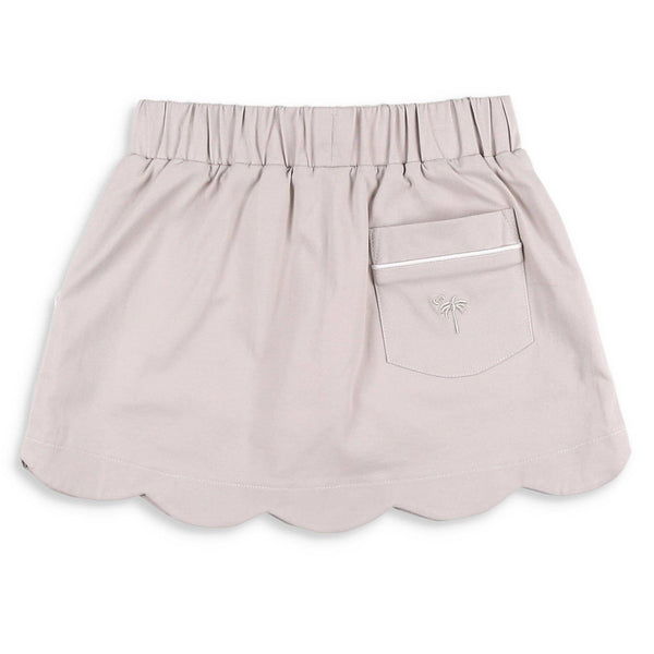 Khaki Twill Scallop Skort