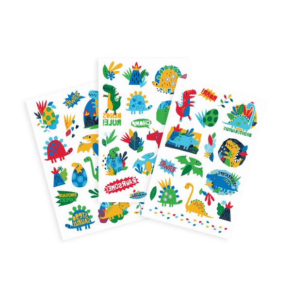 Tattoo Palooza: Temporary Tattoos- Dino. Days (3 Sheet Set)
