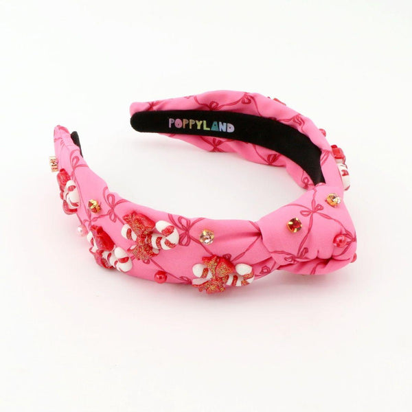 Candy Cane On Bow Headband