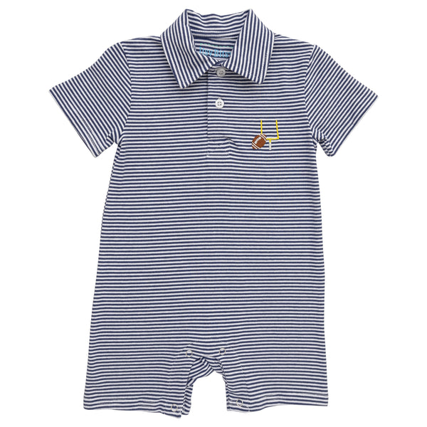 Game Day Polo Romper- Navy