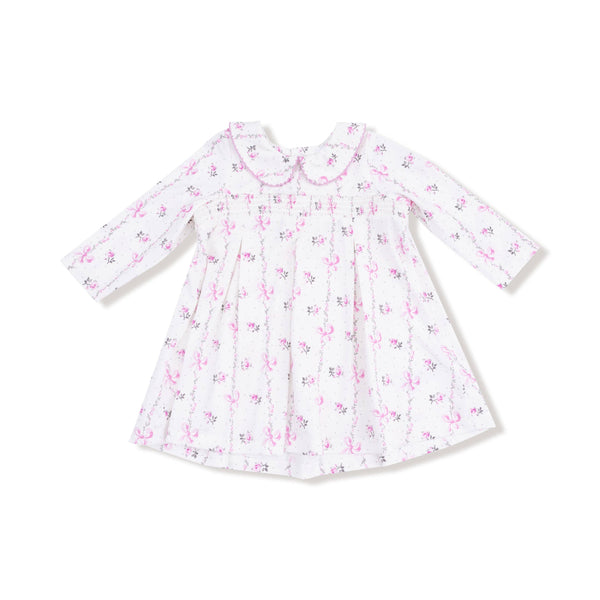 Dainty Buds & Bows Stripe Dress W/ Bloomer