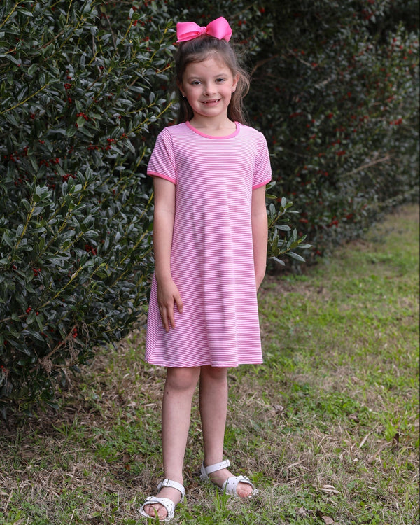 Sarah Dress Pink Stripe