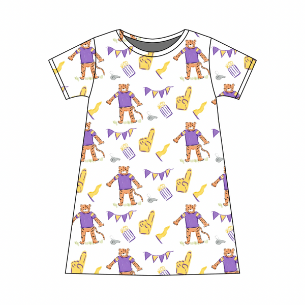 Charlotte Play Dress- Game Day Purple and Gold