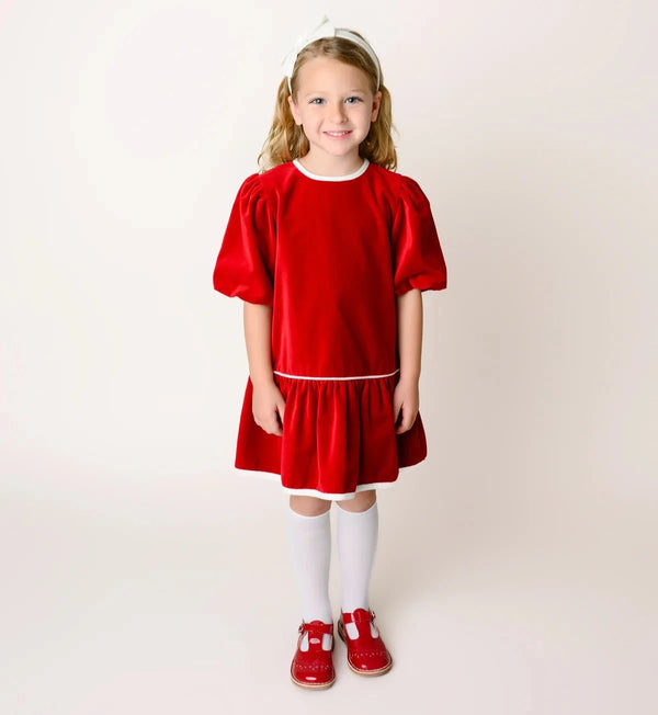 Harper Dress- Ruby Red Velvet