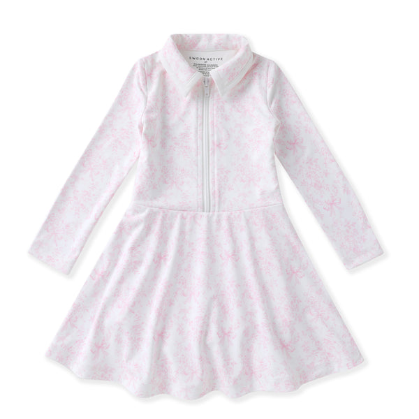 Pink Toile L/S Tennis Dress