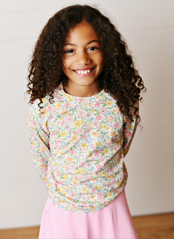Boho Floral Top W/ Finger Hole