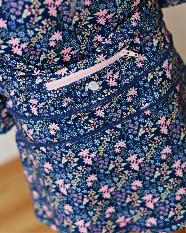 Navy Ditsy Floral Tennis Skort