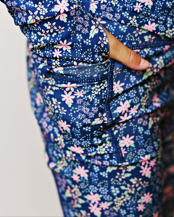 Navy Ditsy Floral Leggings