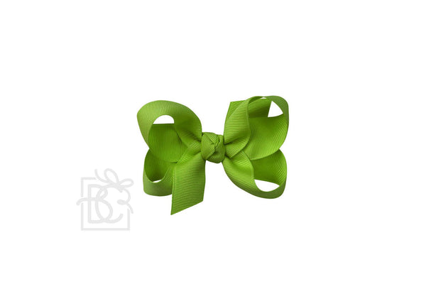 Grosgrain Bow On Clip- Apple Green