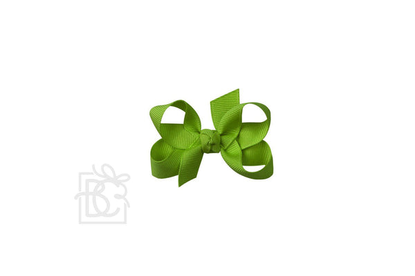 Grosgrain Bow On Clip- Apple Green