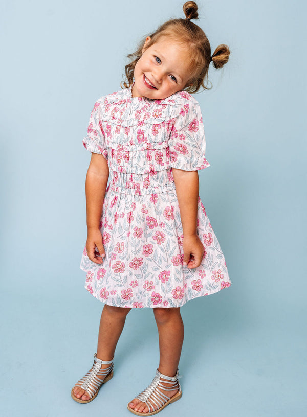 Woodblock Floral Chloe Dress