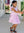 Pink Geometric Embroidery Lacy Skirt