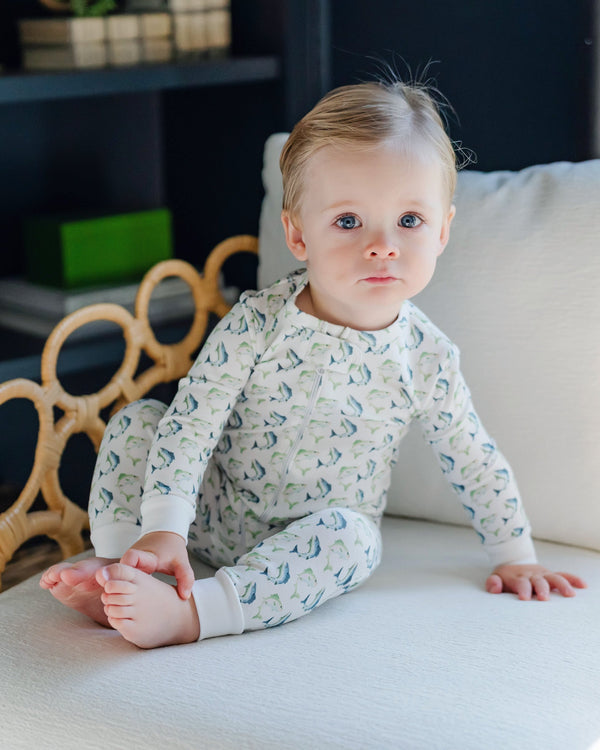 Parker Zipper Pajama- Jumping Trout