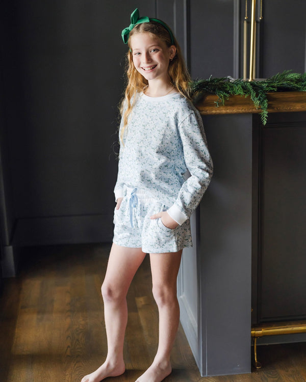 Stella Sweatshirt Short Set- Snow Capped Mountains