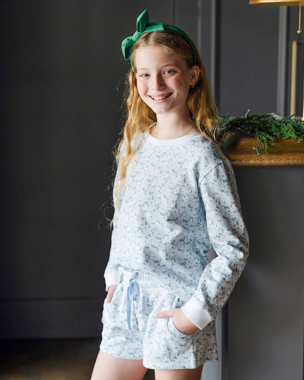 Stella Sweatshirt Short Set- Snow Capped Mountains