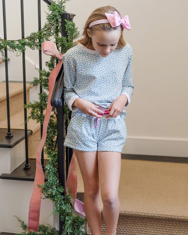 Stella Sweatshirt Short Set- Holly Holiday
