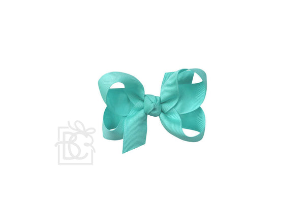 Grosgrain Bow On Clip- Aqua