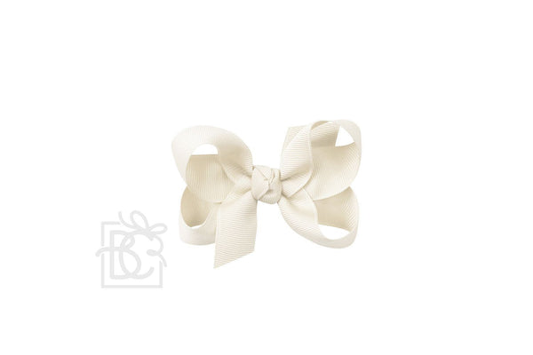 Grosgrain Bow On Clip- Antique White