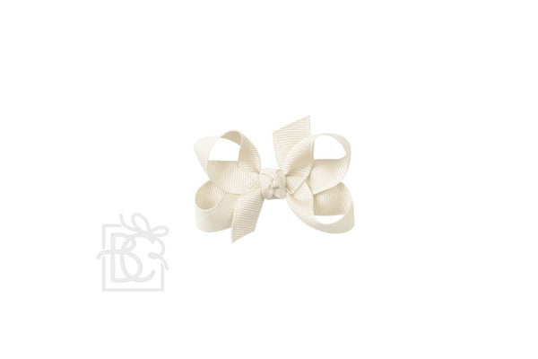 Grosgrain Bow On Clip- Antique White