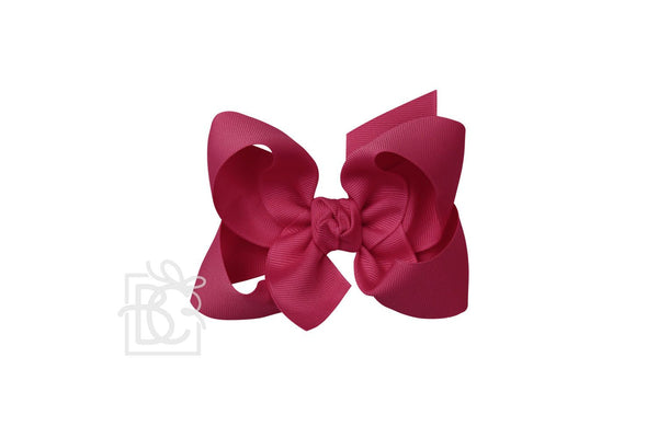 Grosgrain Bow On Clip- Azalea