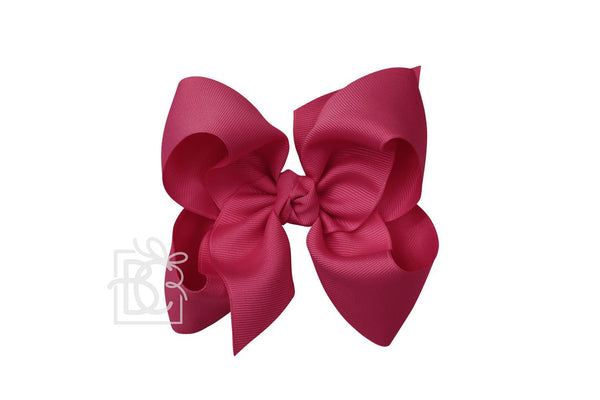Grosgrain Bow On Clip- Azalea