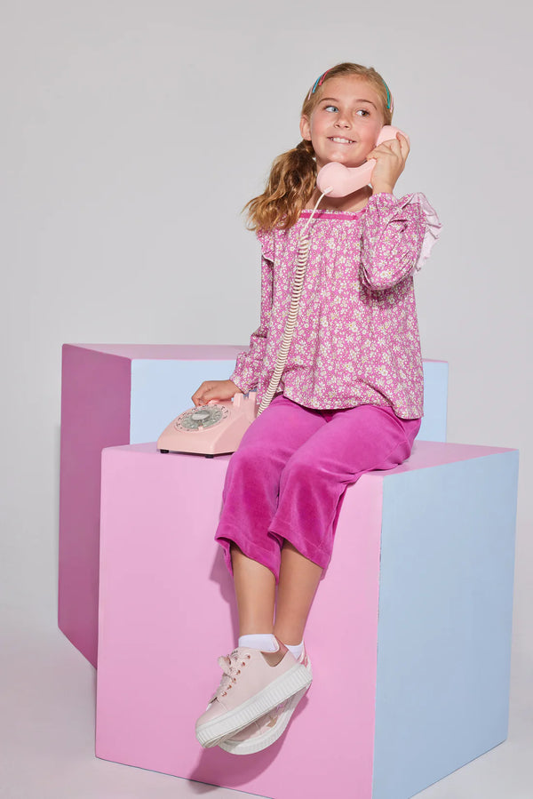 Adams Top- Roland Floral Fuchsia