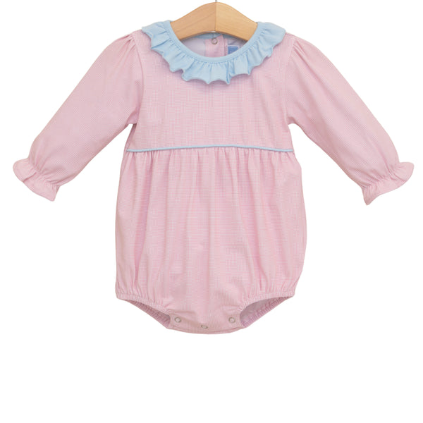 Amelia Bubble- Light Pink Microgingham/Light Blue