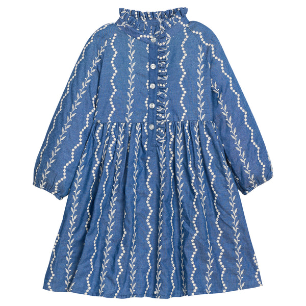 Amelia Dress- Chamonix Chambray Embroidery