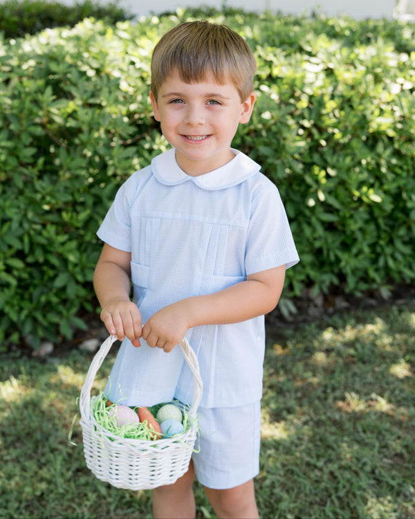 Andrew Short Set- Baker Blue Mini Gingham