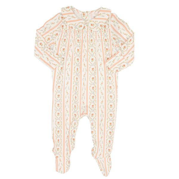 Marnie Rosebud Stripe Smocked Footie