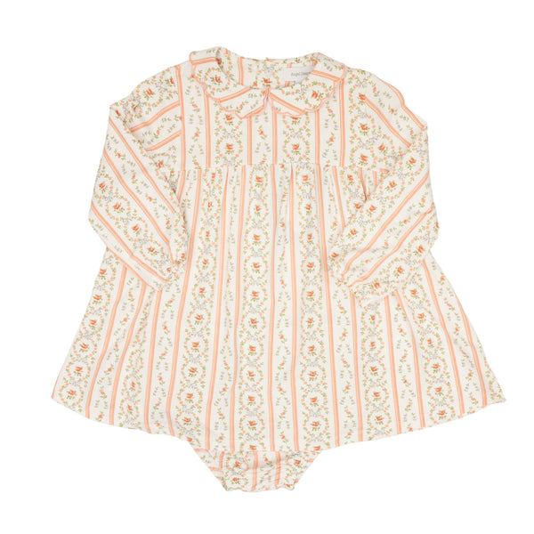 Marnie Rosebud Stripe Petal Collar Dress