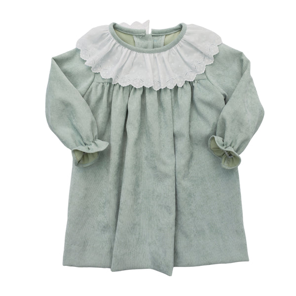 Christy Dress W/ Lace- Mint Cord