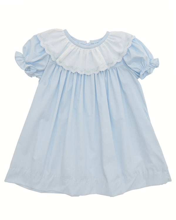 Christy Dress W/ Round Collar- Blue